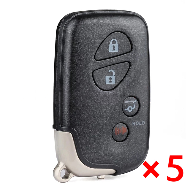 Smart Remote Car Key Shell Case With SUV Trunk FOB for Lexus RX350 RX450 LX570 FCC ID: HYQ14ACX Model G- pack of 5 