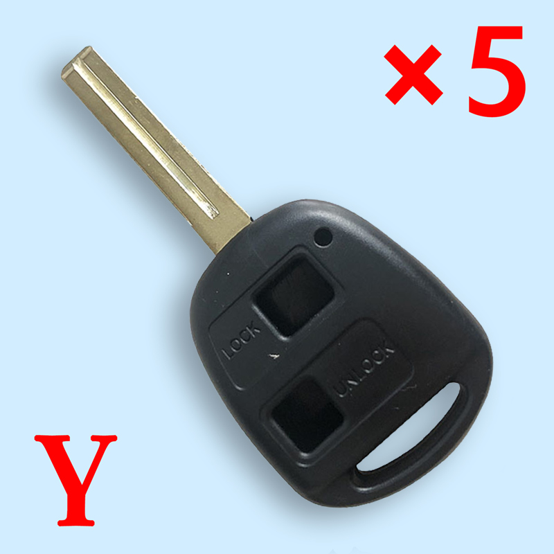 2 Buttons Remote Key Shell TOY48 Short for Toyota - Pack of 5
