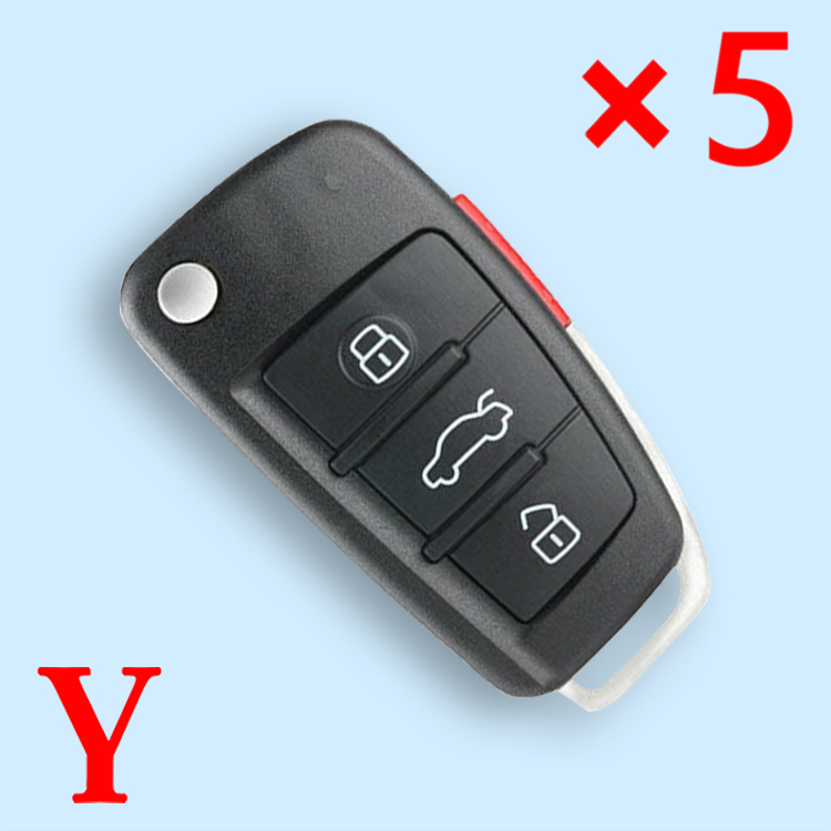 Remote Key Shell for Audi A3 A4 A6 Q5 Q7 S5 S6 Quattro TT 2006-2010 MYT-4073A - pack of 5