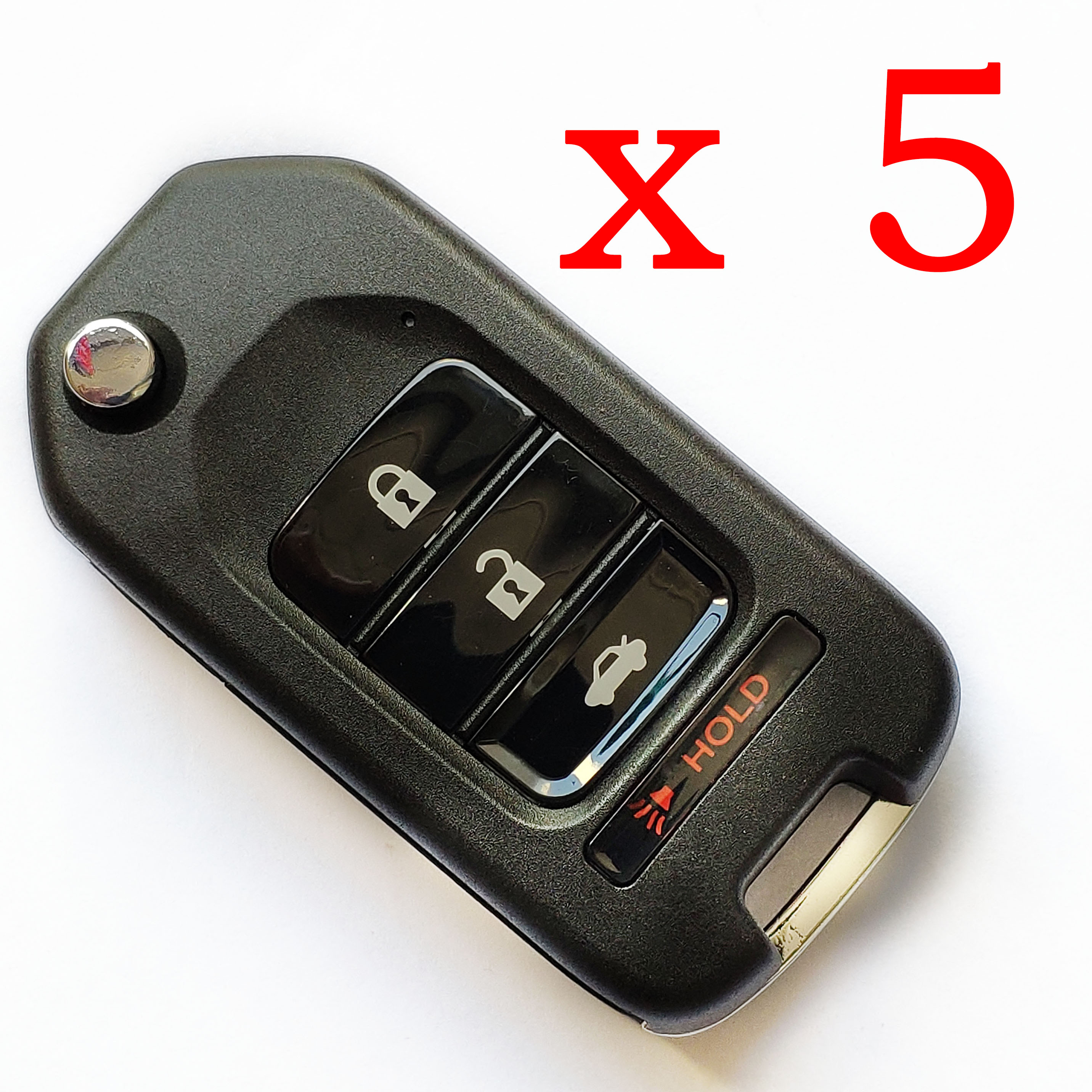 5 pieces Xhorse VVDI 3+1 Buttons Honda New Type Universal Remote Control - with Blades & Logos - XKHO01EN