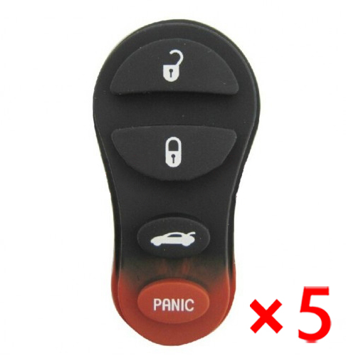 Remote Rubber 4 Button for Chrysler - pack of 5 