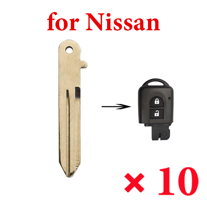 Nissan Qashqai Micra 2005 Smart Key Remote Emergency Key Blade - Pack of 10