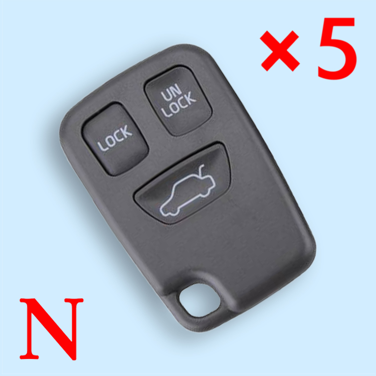 3 Buttons Remote Key Shell for Volvo - Pack of 5