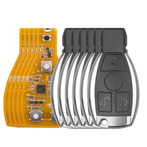 [US/EU/UK Ship] 5pcs Xhorse VVDI BE Key Pro Yellow Color Verion No Points with Smart Key Shell 3 Buttons/ 4 Buttons with Panic for Mercedes Benz