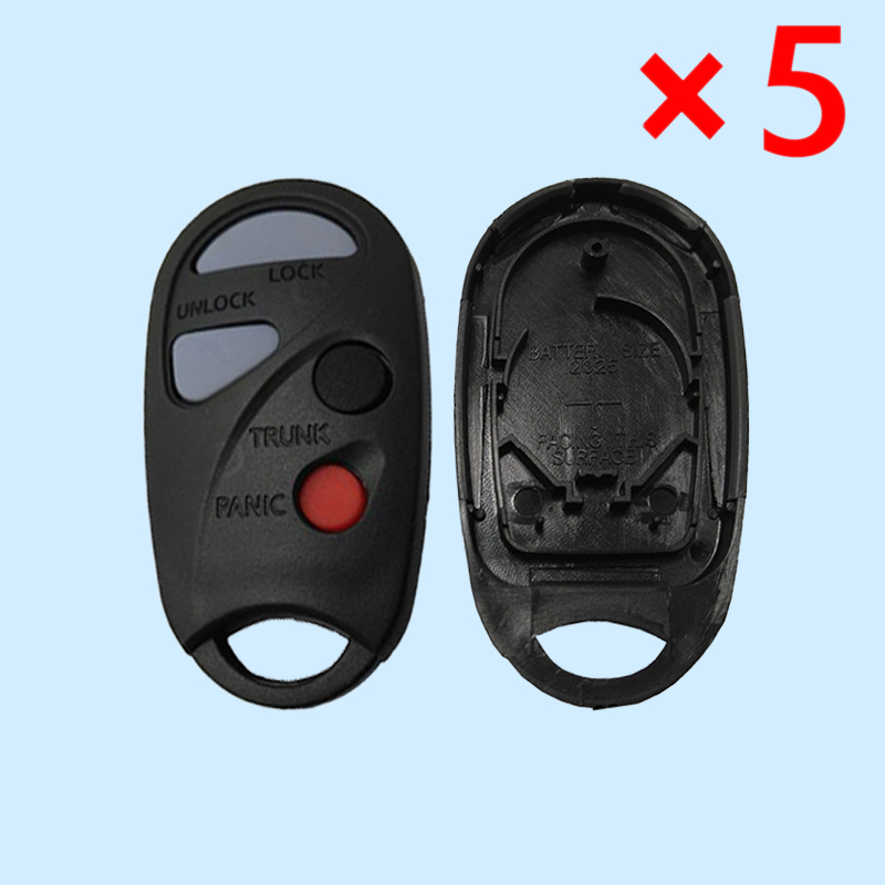 4 button key case for nissan Maxima car remote control key shell fob key cover for A33 with battery holder - Pack of 5