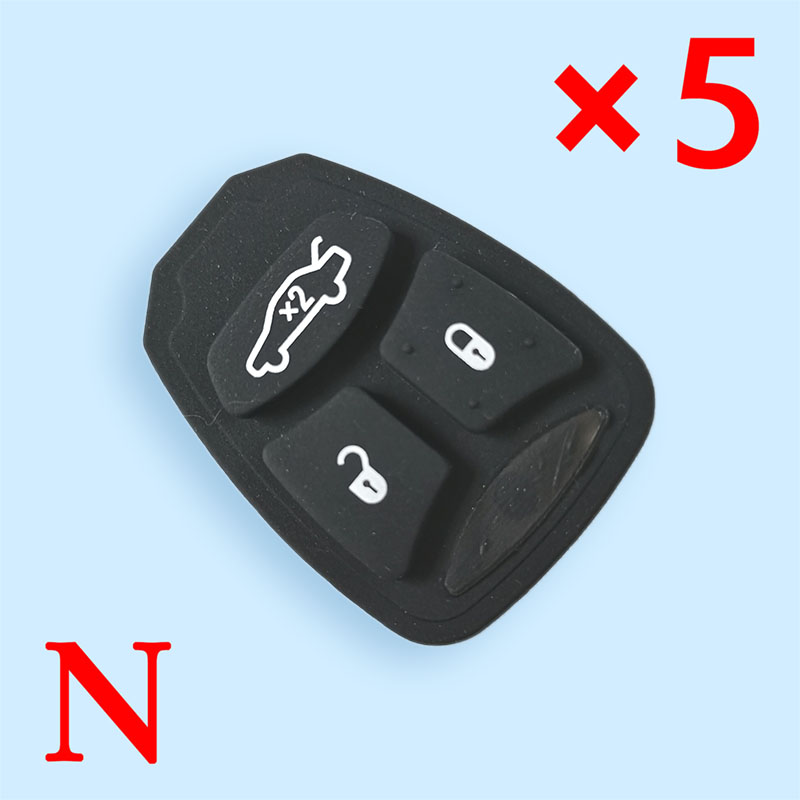 3 Buttons Remote Key Shell Rubber Pad  for Jeep Chrysler Dodge - Pack of 5
