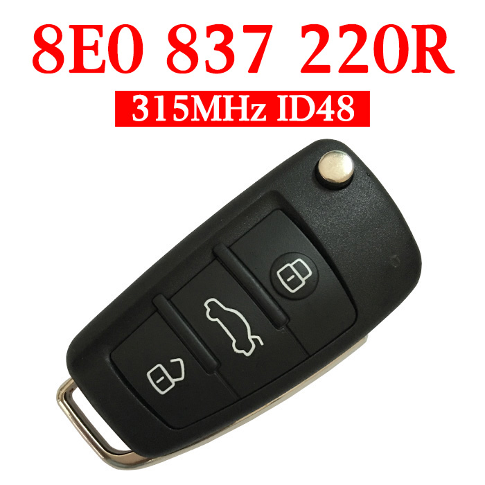 315 MHz Flip Remote Key for Audi A4 - 8E0 837 220R