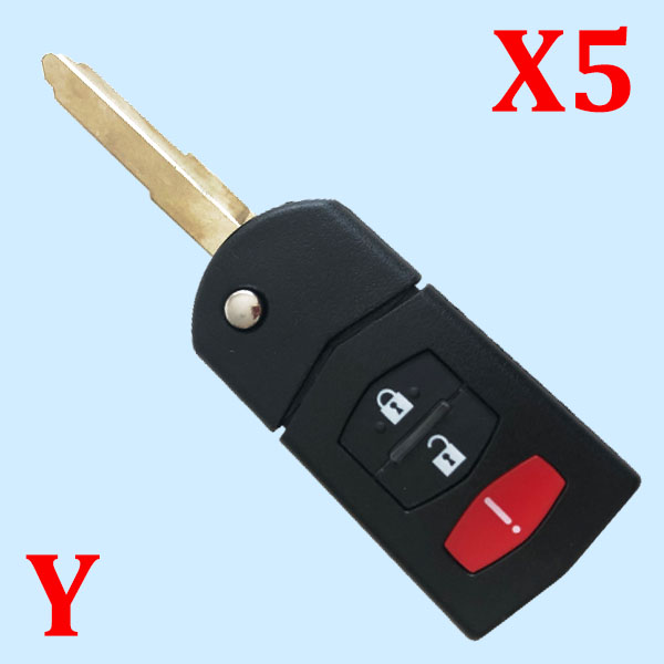 3 Button Replacement Filp Key Case Folding Fob Car Remote Key Shell For MAZDA 3 5 6 MX-5 Miata CX-7 CX-9 RX-8 CX-9 5pcs