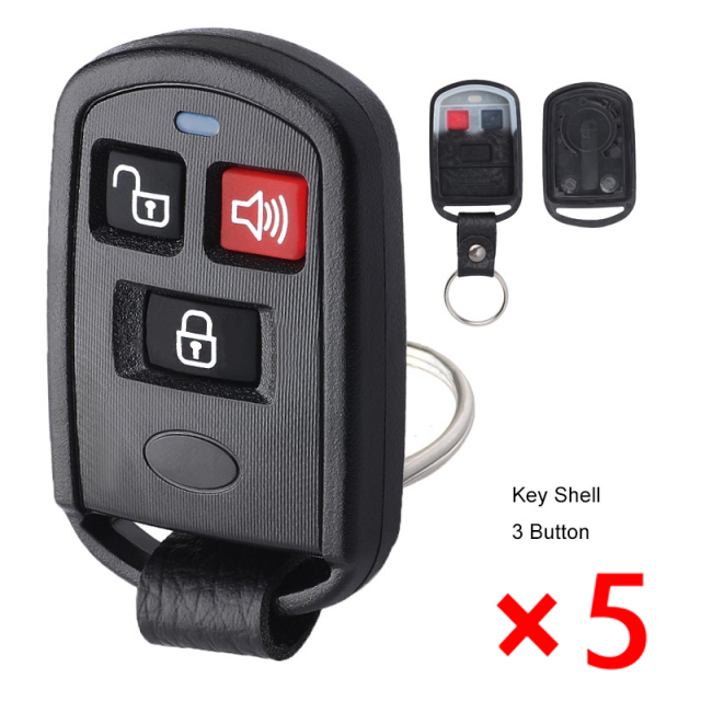 Replacement Remote Key Fob Shell Case 2+1 Button for Hyundai Kia FCCID: OSLOKA-230T - pack of 5 