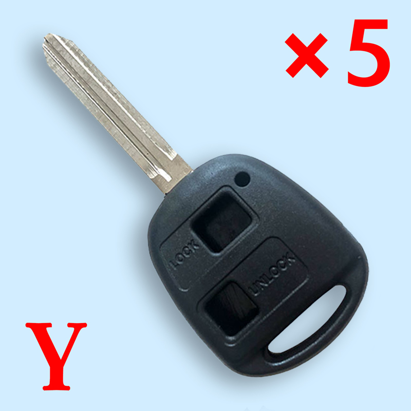 2 Buttons Remote Shell with TOY43 Blade for Toyota - Pack of 5