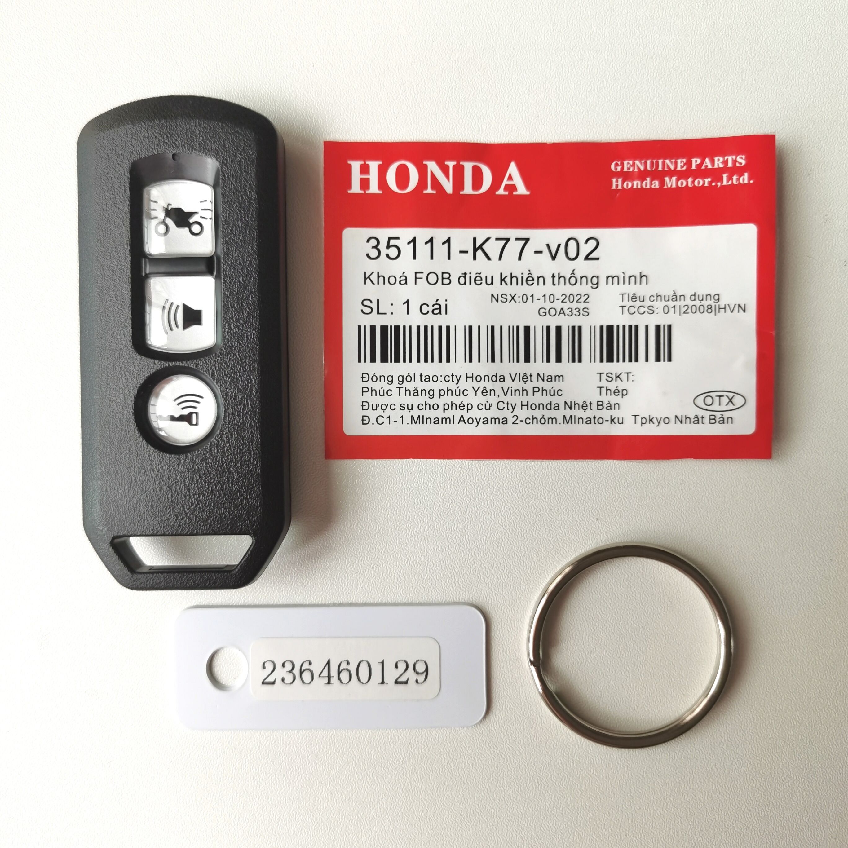 Original 433 MHz Smart Key for 2018-2021 Honda Motorcycle FORZA 300 - 35111 K77 V02