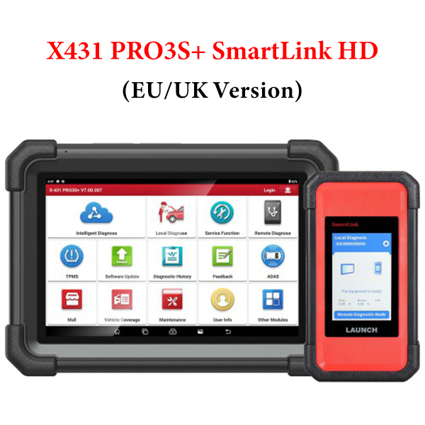 [EU/UK Ver] LAUNCH X431 PRO3S+ SmartLink HD for Diesel&Gasoline, 12V&24V Bi-Directional Scan Tool, ECU Coding, Support CANFD &DOIP, J2534 Programming