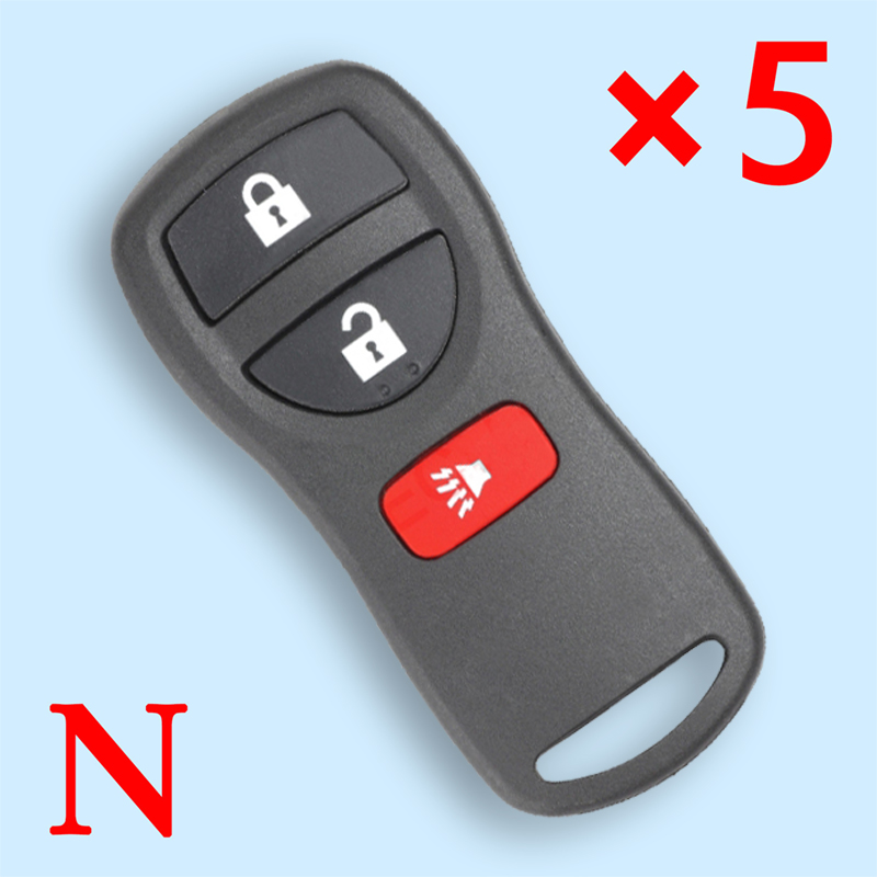 Remote Shell 3 Button for Nissan - pack of 5 