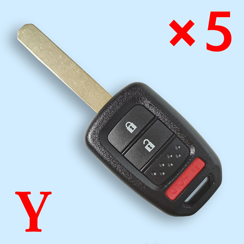 2+1 Buttons Remote Head Key SHELL for Honda CR-V / Crosstour 2013–2017 - 5 pieces 