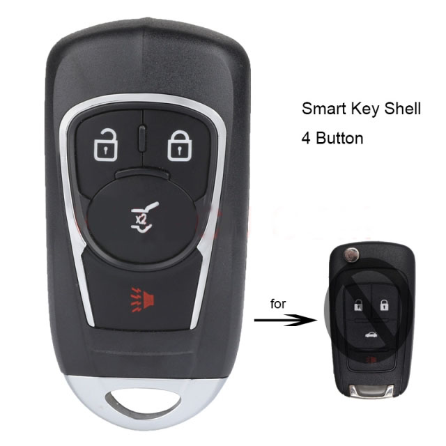 Modify Smart Remote Key Shell 4 Button for Chevrolet Cruze and Buick  - Pack of 5