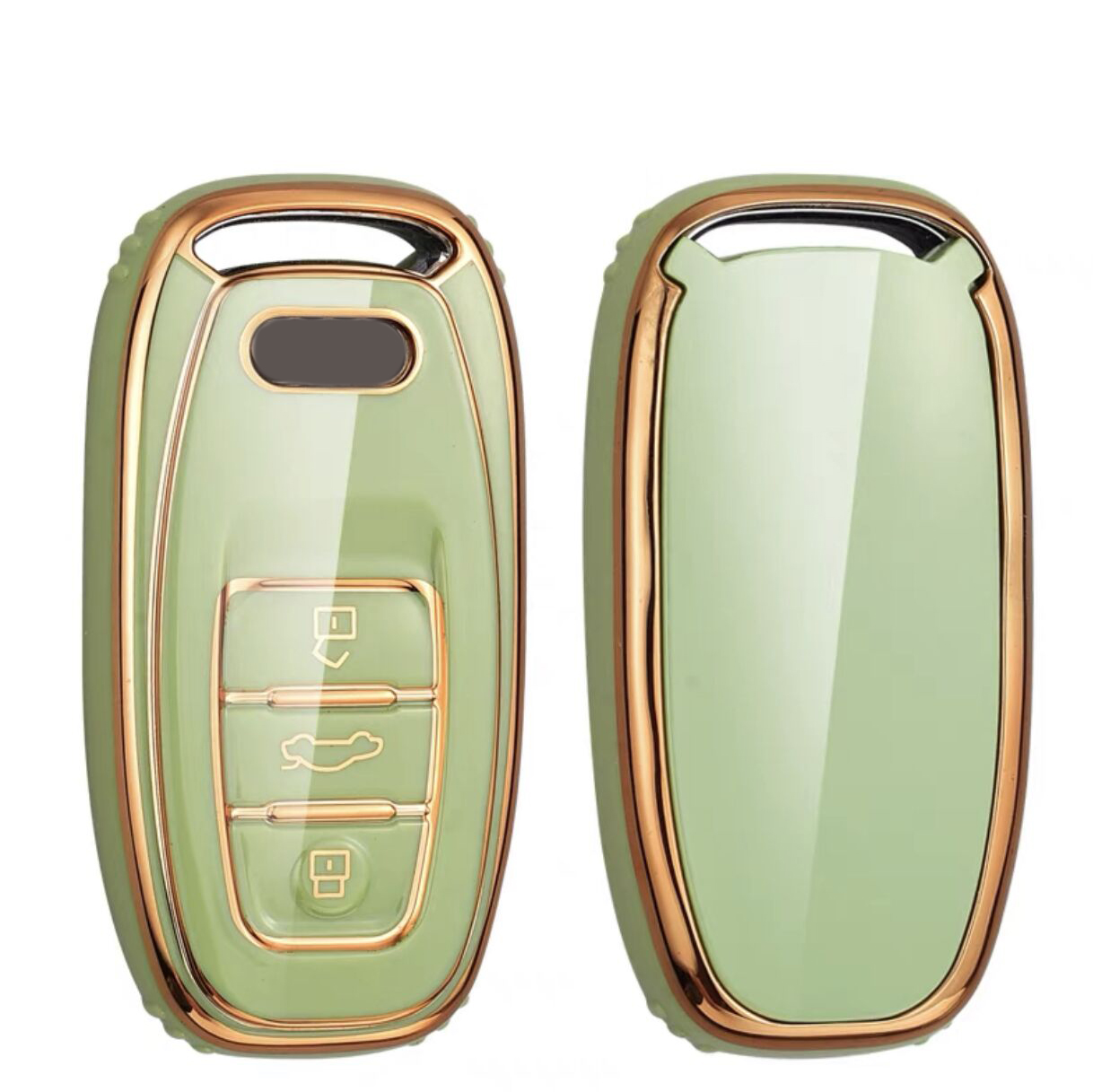 Suitable for Audi key cover A6L/ A7/Q5/S5 key protection case Green color - 5 pcs
