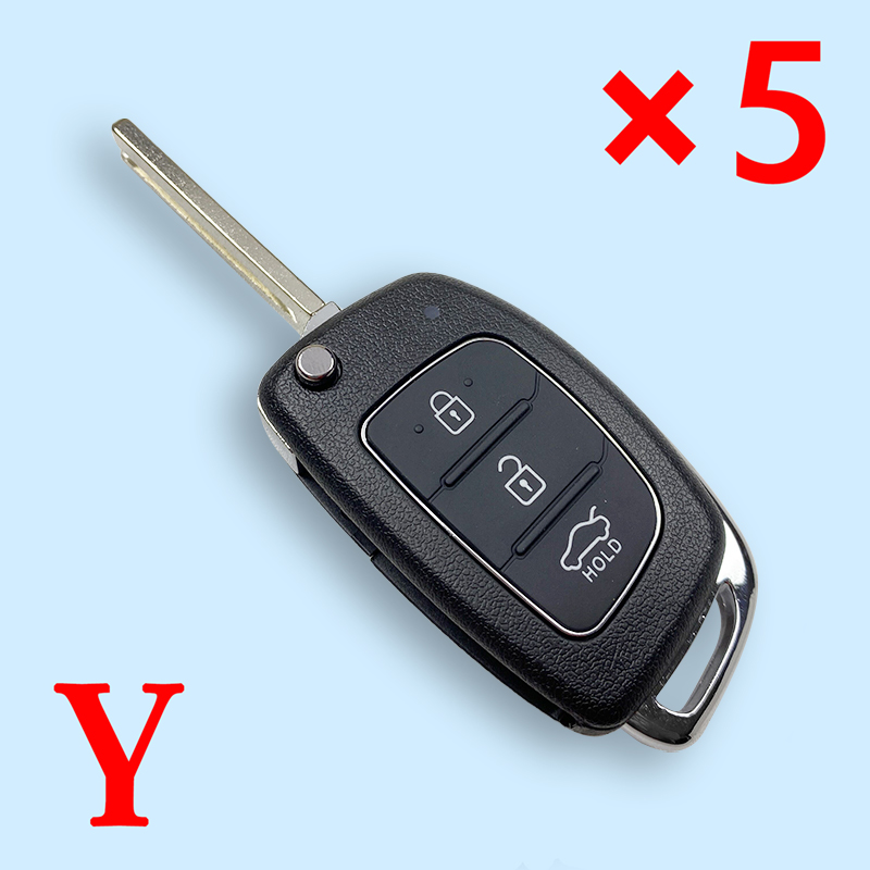 3 Button Flip Remote Key Shell 2014 for Hyundai Sonata 5 pcs