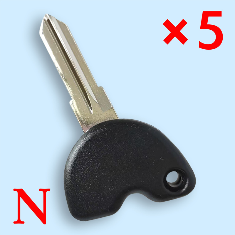 Motorcycle Transponder Key Shell for Piaggio Black - Pack of 5