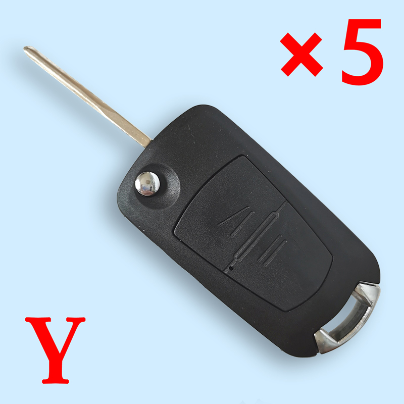Modified Flip Remote Key Shell 2 Button for Opel (HU43A) - pack of 5 