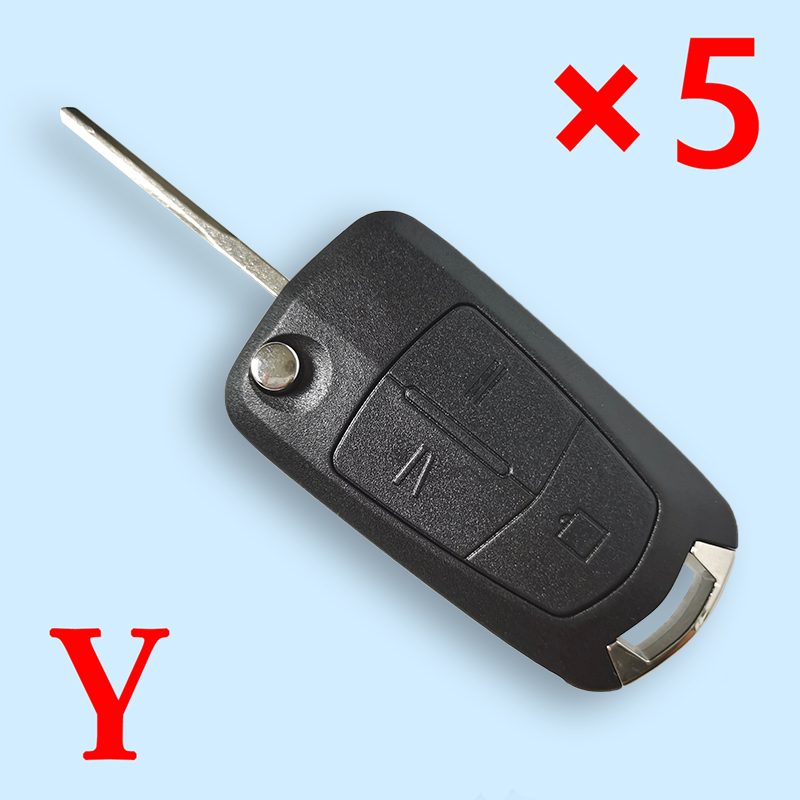 Folding Remote Key Case 3 Button for OPEL with HU100 Blade - pack of 5 