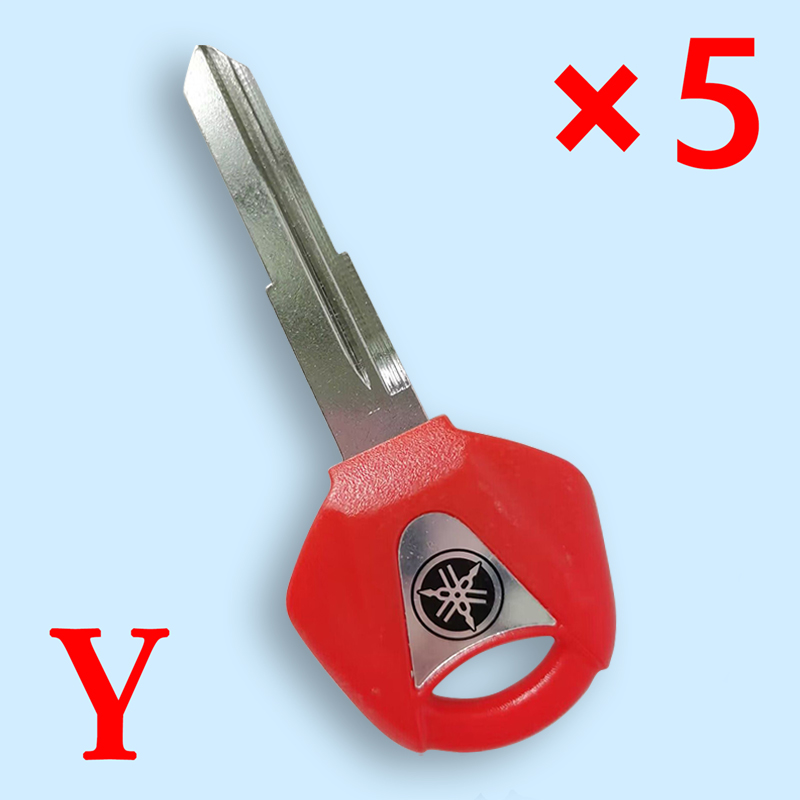 Motorcycle Transponder Key Shell for Yamaha Red - Pack of 5