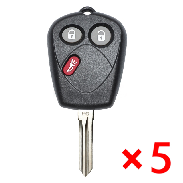 Remote Key Shell Case Fob 3 Button for SAAB 9-7X 9-7, SFU1008552 - pack of 5 