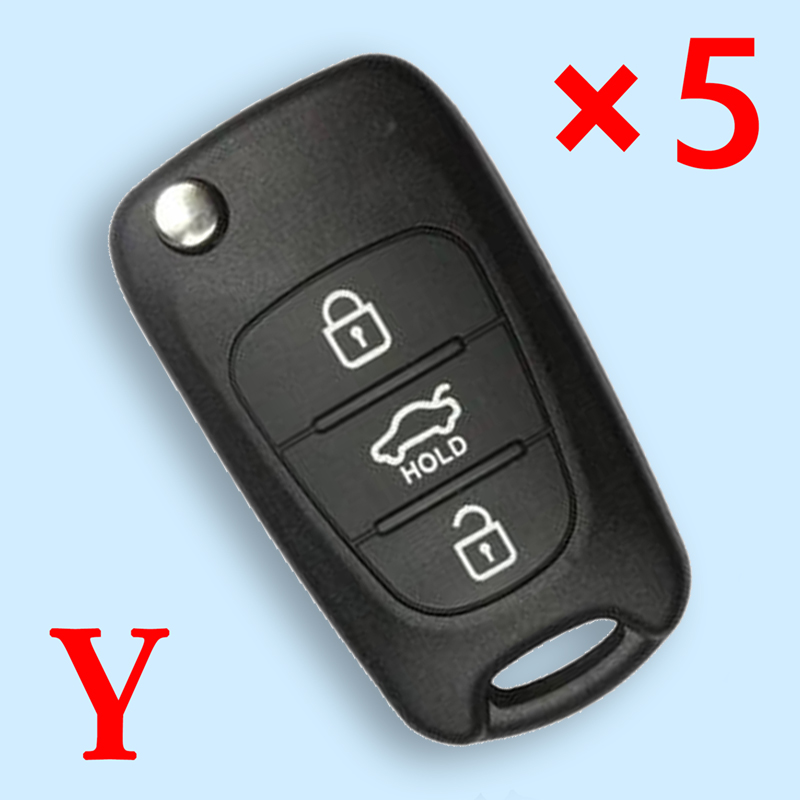 3 Buttons Flip Remote Key Shell Sedan Type TOY48 Blade for KIA (5pcs)