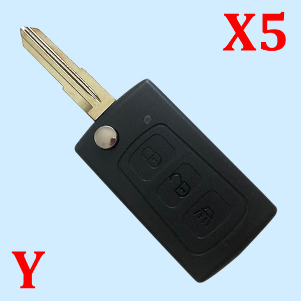 3 Buttons Flip Key Shell Without Battery Holder for Great Wall H3 H5 - 5 pcs