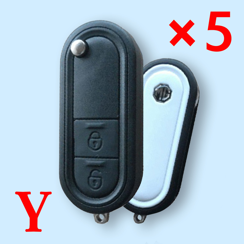 Flip Remote Key Shell Case 2 Button for MG3 1.3 with MG Logo - 5pcs