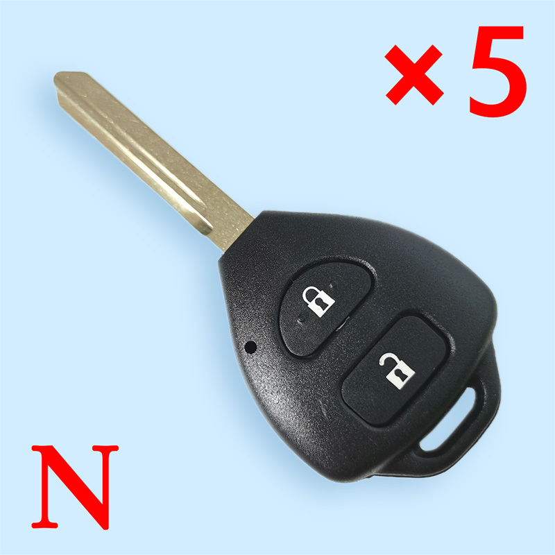 2 Buttons Key Shell with TOY47 Blade for Toyota Corolla (5 PCS)