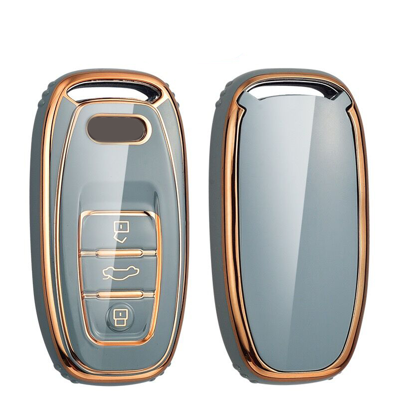 Suitable for Audi key cover A6L/ A7/Q5/S5 key protection case - gray color - 5 pcs