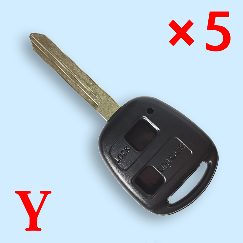 2 Buttons Remote Key Shell TOY47 Blade for Toyota - Pack of 5