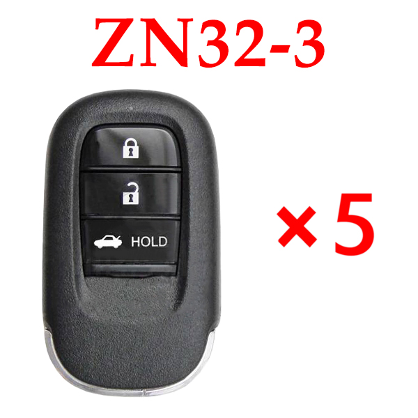 KYDZ Universal Smart Remote Key Honda Type 3 Buttons ZN32-3 - Pack of 5