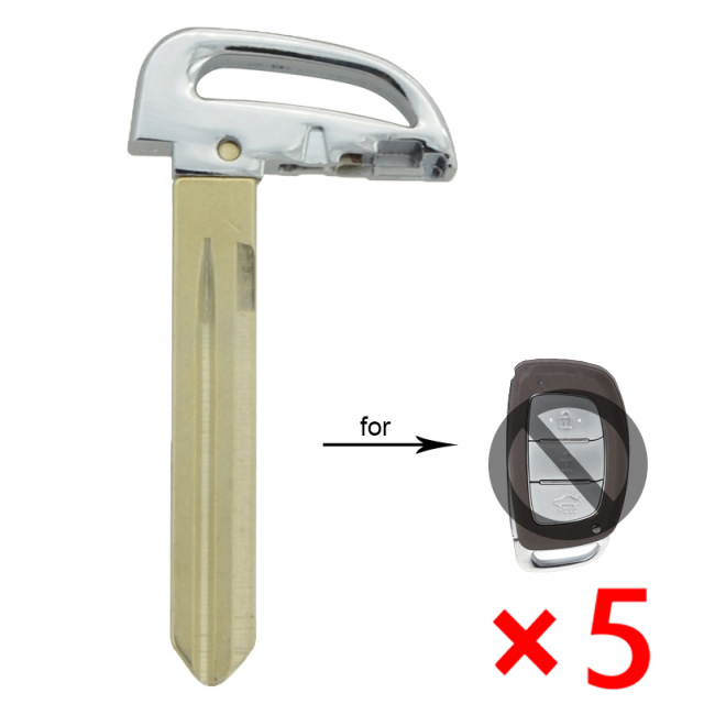 Uncut Smart Remote Key Blade Insert Blank for Hyundai Left - pack of 5