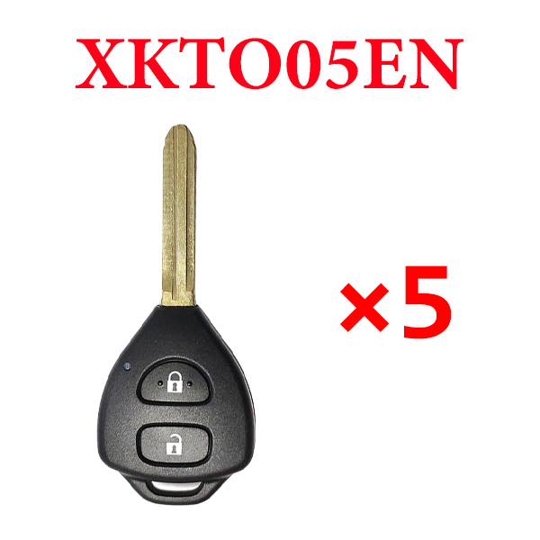 Xhorse VVDI 2 Buttons Toyota Type Universal Remote Key - XKTO05EN - Pack of 5