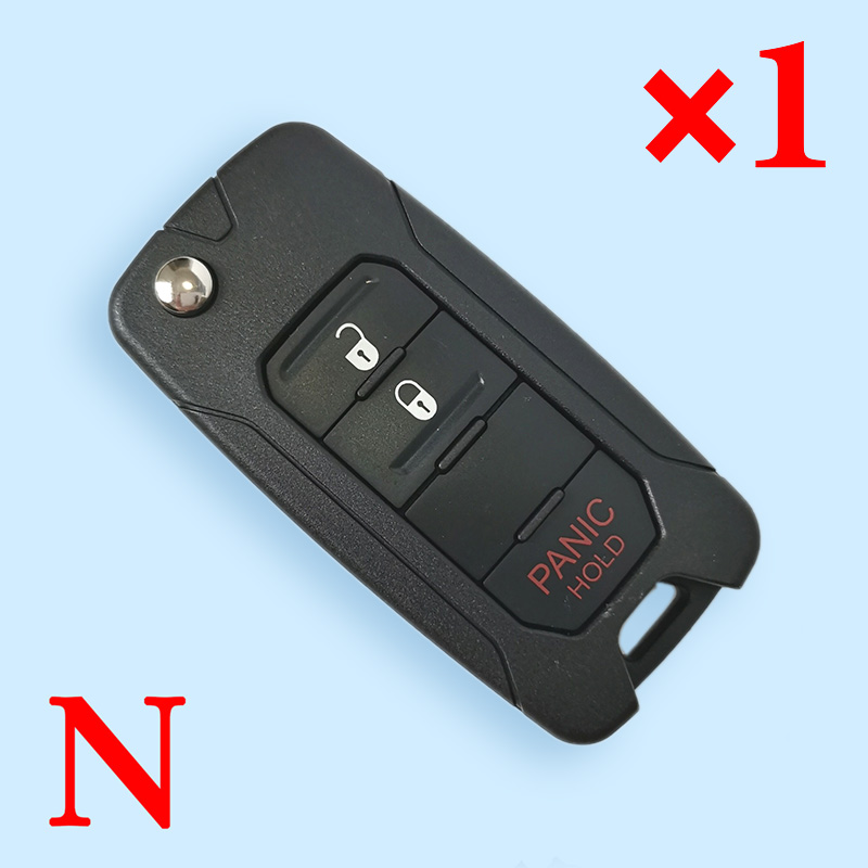 Replacement Flip Remote Key Shell Case Fob 3 Button for Jeep Freeman Compass Renegade 2015 -2017