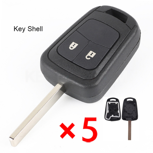 Remote Key Case 2 Button for OPEL HU100 - pack of 5 