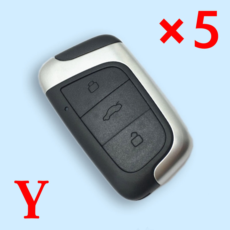 3 Buttons Remote Key Shell for Chery Ant EQ1 Arrizo e Tiggo e - Pack of 5