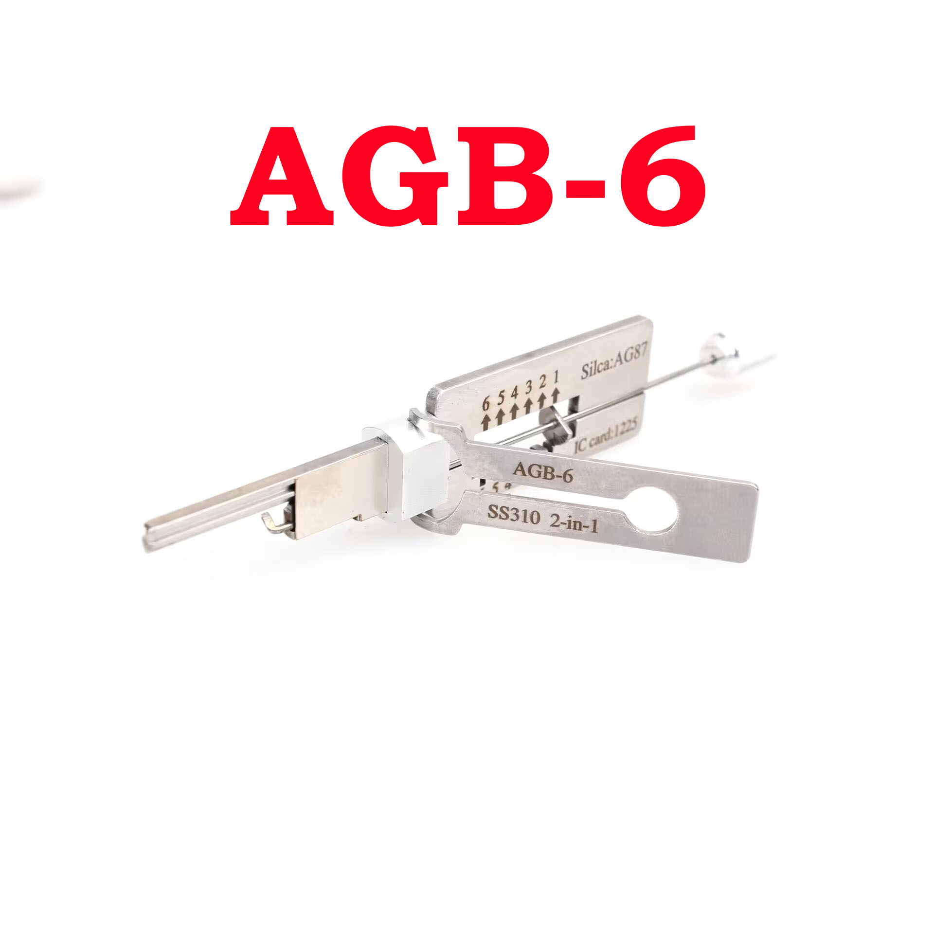New Arrival Lishi AGB - 6 SS310 2 in 1 Locksmith Tool 