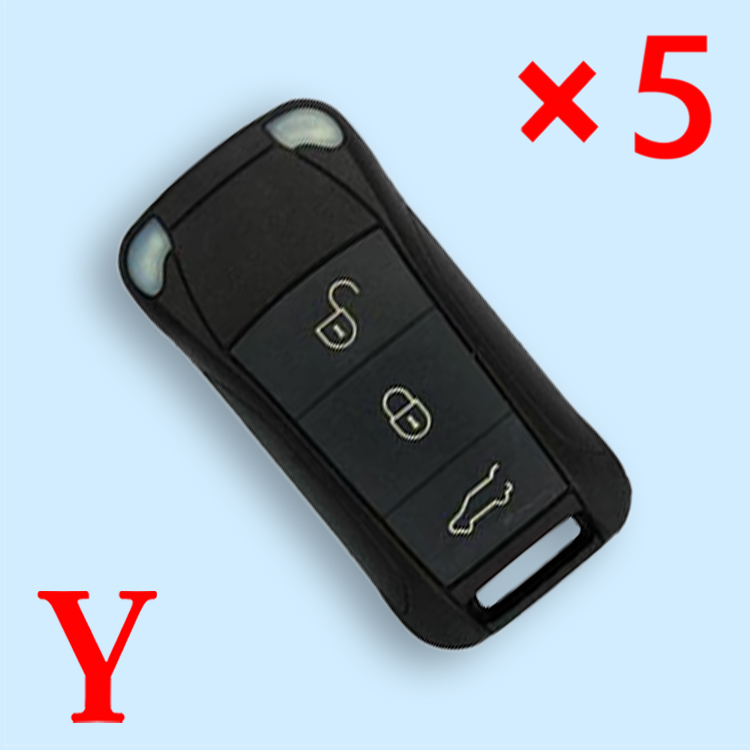 3 Buttons Flip Remote Key Shell for Porsche - Pack of 5