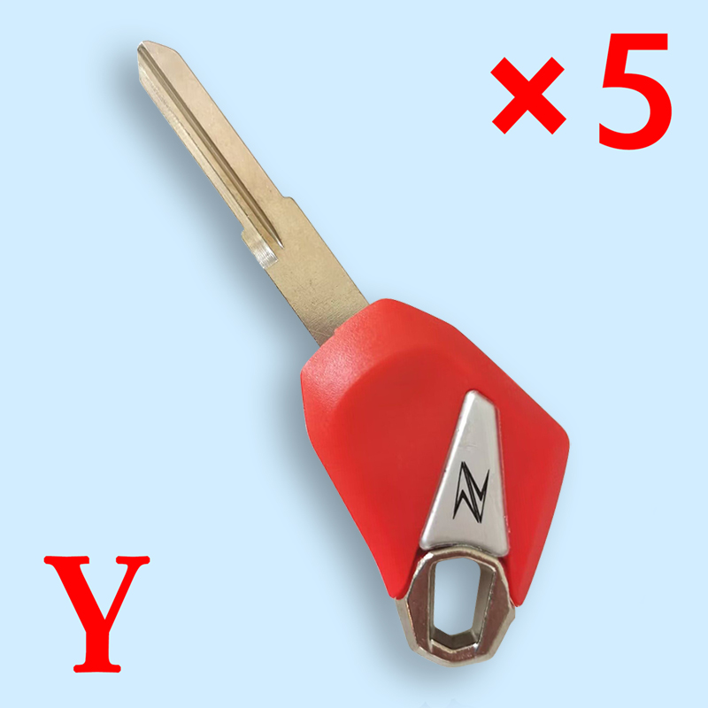 Motorcycle Transponder Key Shell for Kawasaki Red - Pack of 5