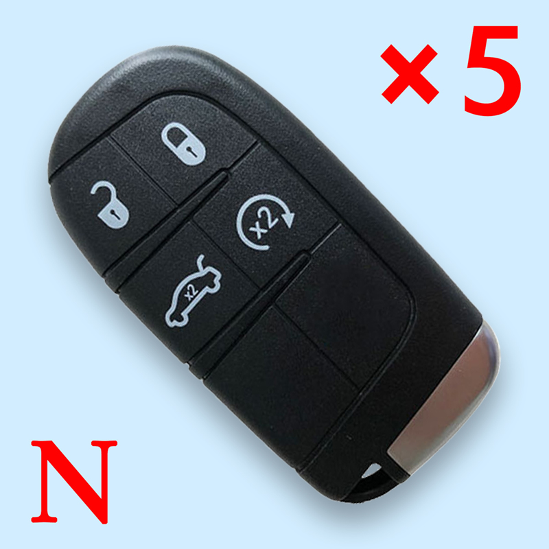 4 Buttons Smart Proximity Key Shell for Jeep - Without Logo - Pack of 5