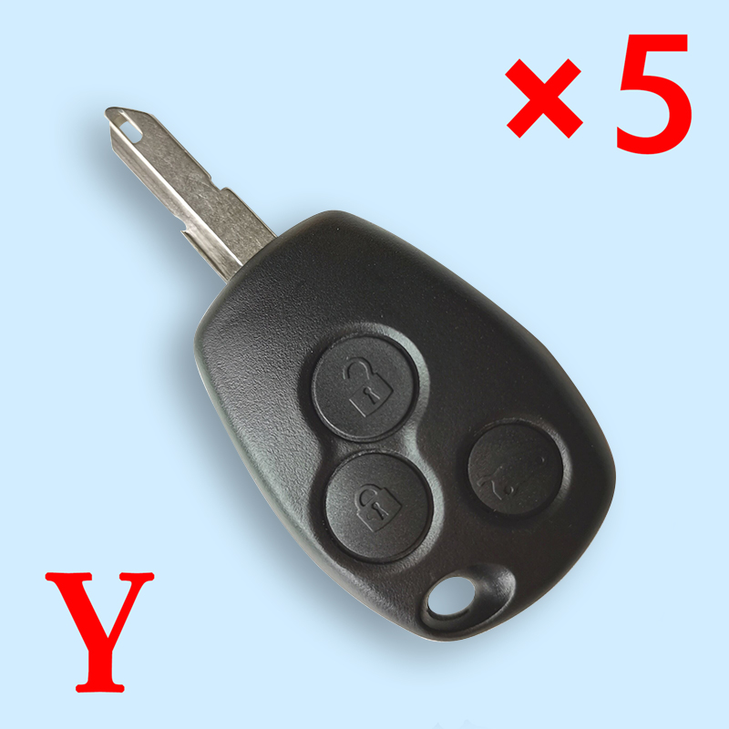 Remote Key Shell 3 Button for Renault - pack of 5 