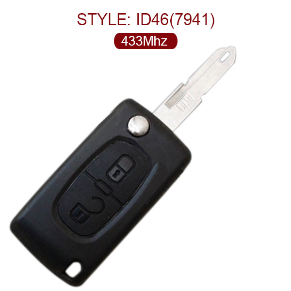 2 Buttons 434 MHz Remote Key for Citroen - ID46 ( PCF7941 )