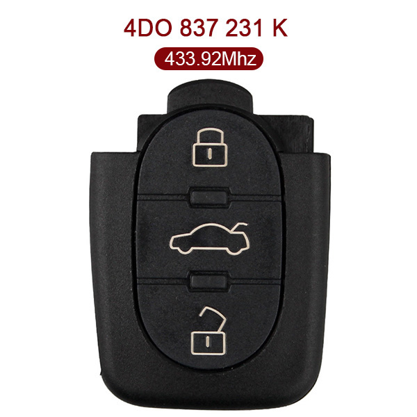 3 Buttons 433 MHz Flip Remote Key for Audi A6 TT - 4D0 837 231K