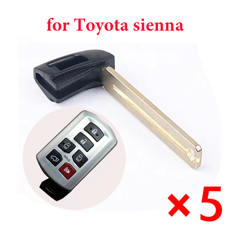 Smart Emergency Blade Key for Toyota Sienna - Pack of 5