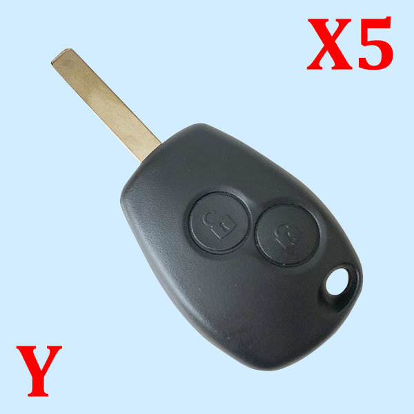 2 Buttons Remote Key Shell VA6 for Renault  - Pack of 5