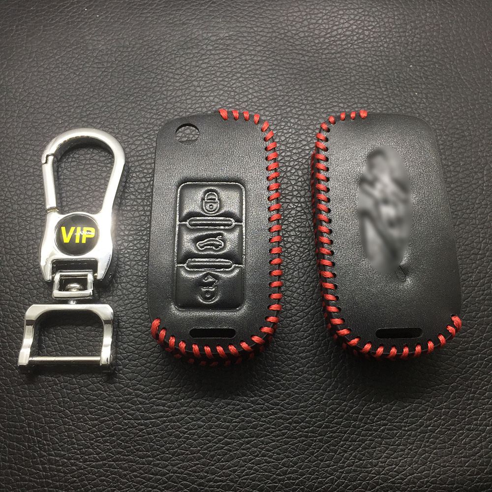 Leather Case for ZOTYE 3 Buttons Folding Car Key - 5 Sets