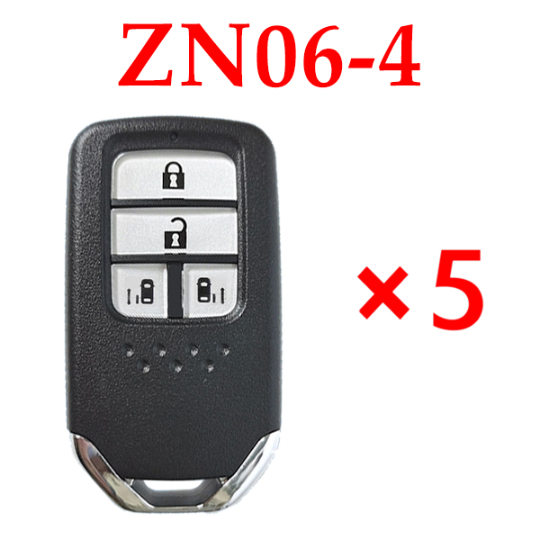 KYDZ Universal Smart Remote Key Honda Type 4 Buttons ZN06-4 - Pack of 5