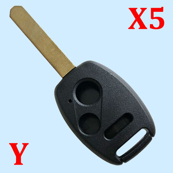 2+1 Buttons Key Shell with Chip Slot for Honda - Pack of 5